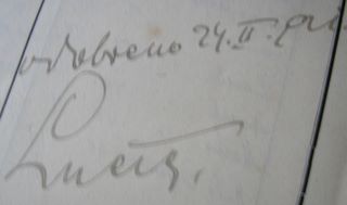 Potpis Franje pl. Lučića (župan 1918.-1927.), Izvor: Slavko pl. Stepanić