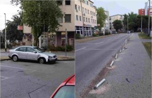FOTO Prometna nesreća u centru: Automobilom “pomeo” zaštitne metalne stupiće